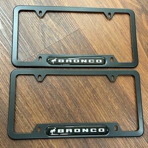 Black Bronco License Plate Tag Frame Cover Holder Stainless Steel Ford Bronco